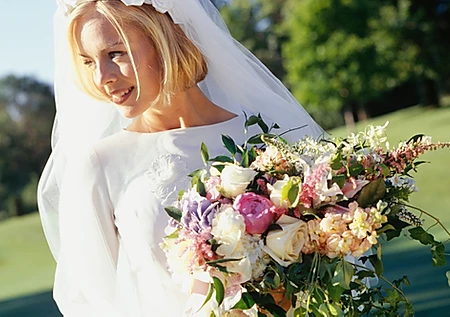 bride happily getting married