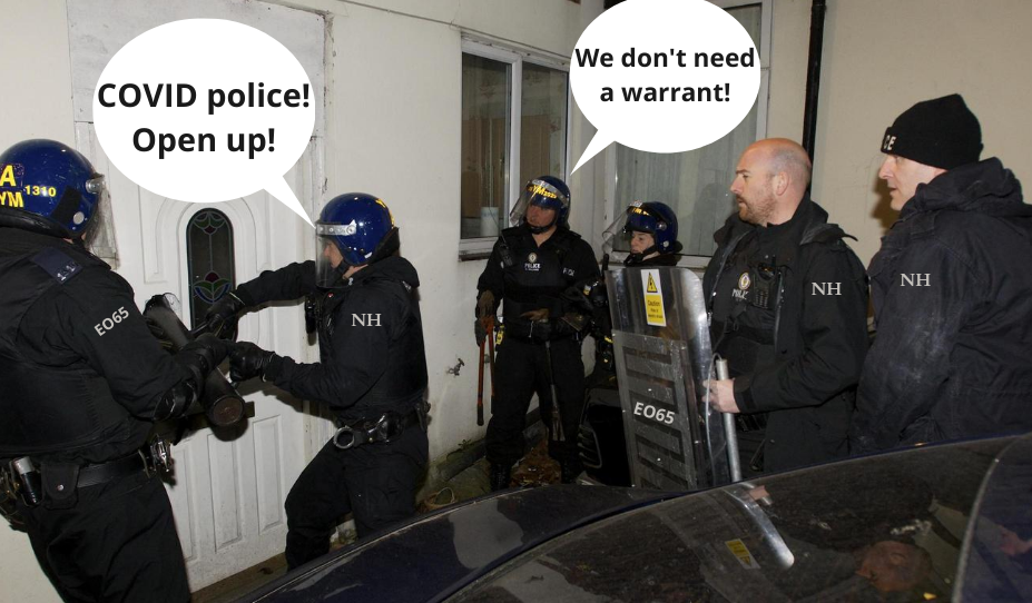 COVID inspectors! Open up we dont need a warrant! (2)