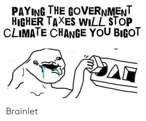 taxes will stop global warming bigot